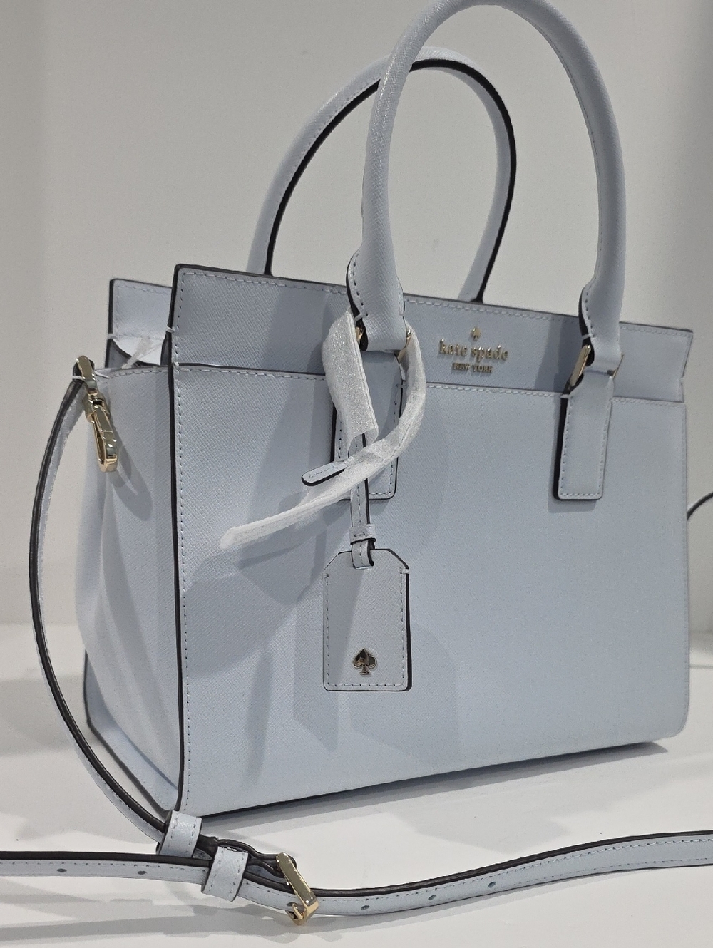 NWT ⭐ Kate Spade CAMERON Medium Leather Satchel LIGHT BLUE  #WKRU5851⭐ NWT